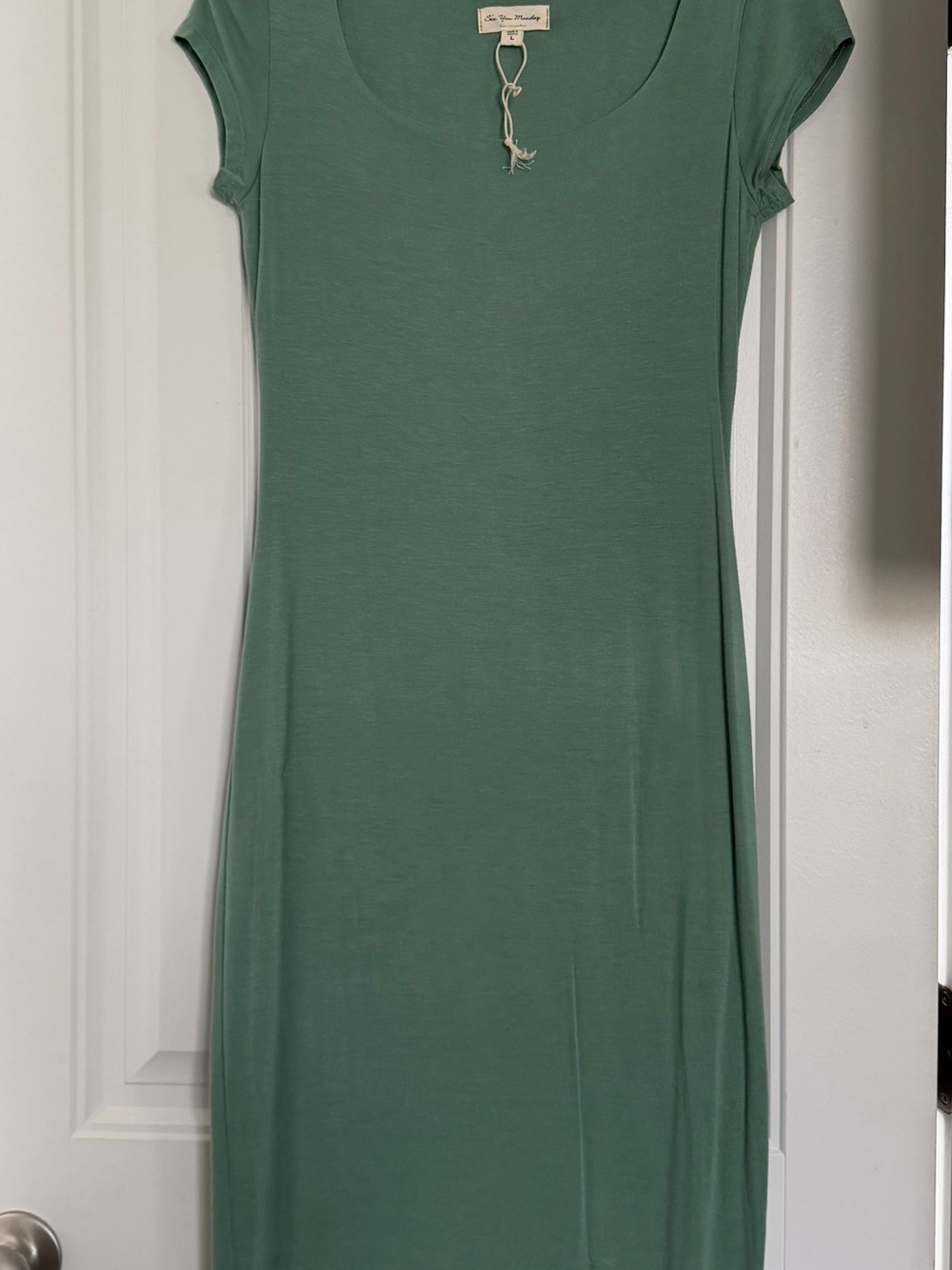 See You Monday Mint Green Scoop Neck Dress